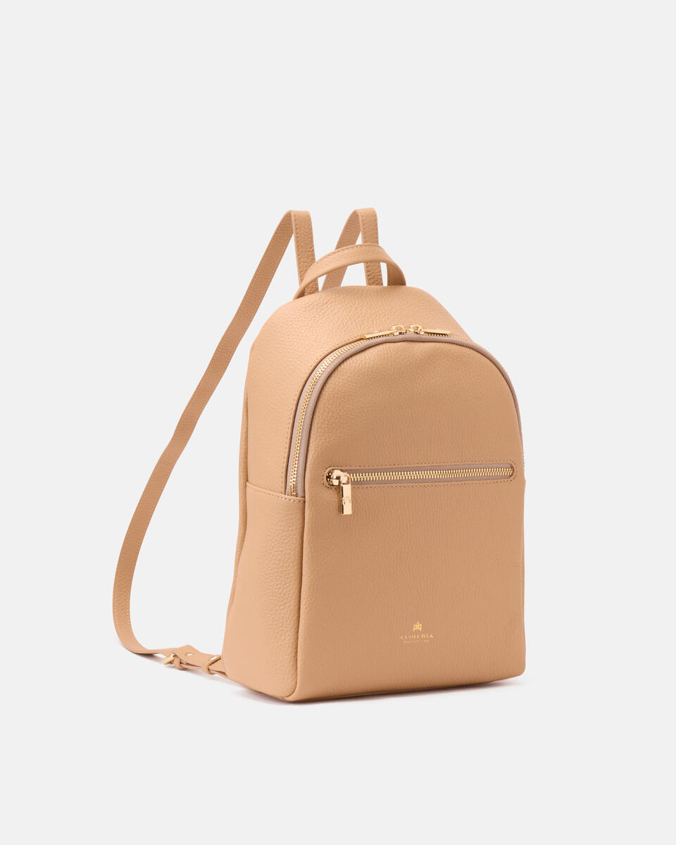 Velvet zainetto urban con zip e spallacci regolabili Nude  - Zaini - Borse Donna - Borse - Cuoieria Fiorentina