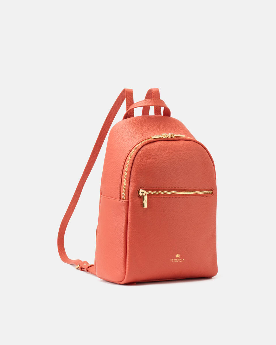 Velvet zainetto urban con zip e spallacci regolabili Papaya  - Zaini - Borse Donna - Borse - Cuoieria Fiorentina