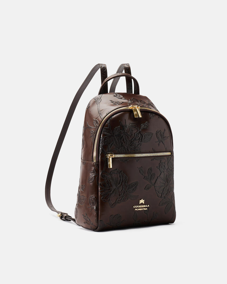 Small backpack Mahogany  - Bags And Backpacks - Travel - Cuoieria Fiorentina