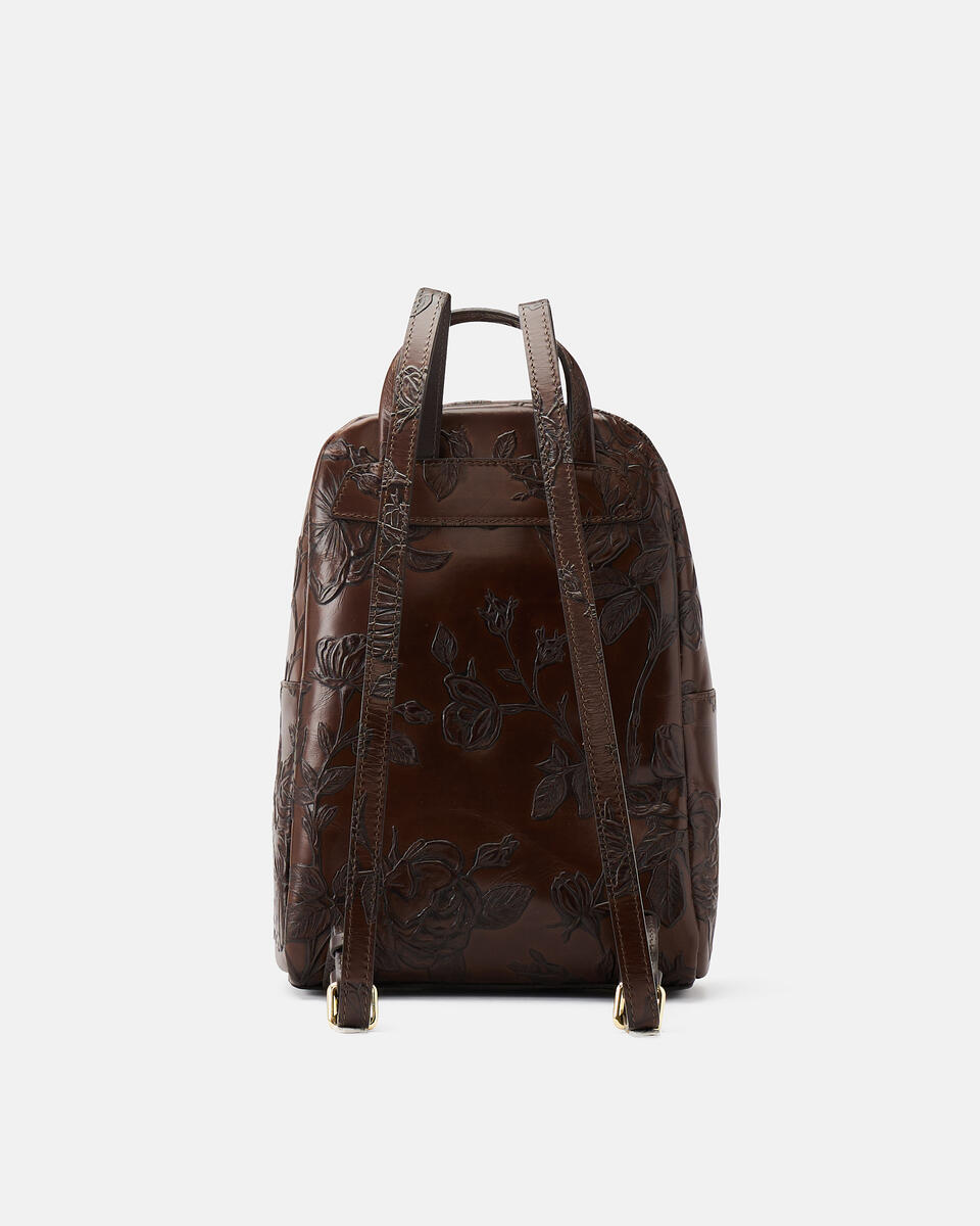 Small backpack Mahogany  - Bags And Backpacks - Travel - Cuoieria Fiorentina