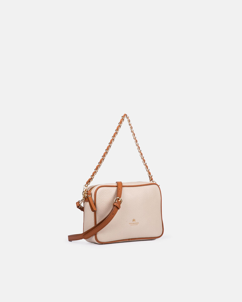 Velvet mini shoulder bag convertibile con doppia bandoliera BEIGEFLAKE  - Tracolla - Borse Donna - Borse - Cuoieria Fiorentina