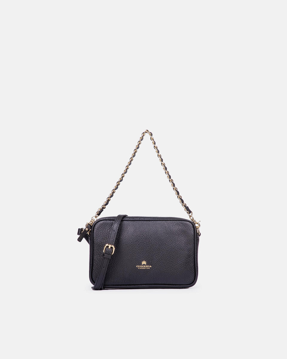 Velvet mini shoulder bag convertibile con doppia bandoliera Nero  - Tote Bag - Borse Donna - Borse - Cuoieria Fiorentina