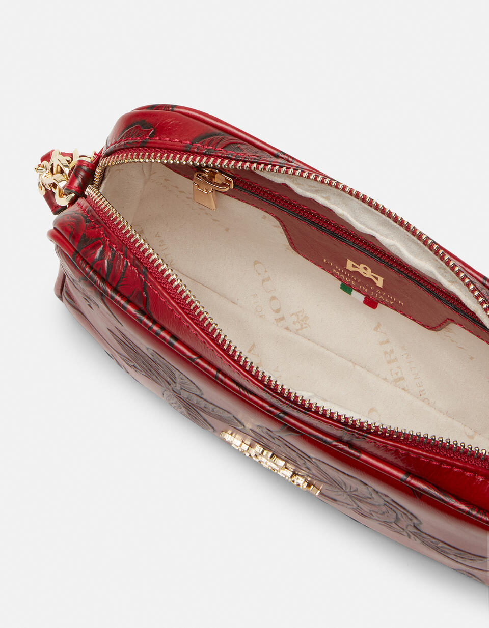 Mimì mini shoulder bag convertibile con doppia bandoliera ROSSO  - Tracolla - Borse Donna - Borse - Cuoieria Fiorentina