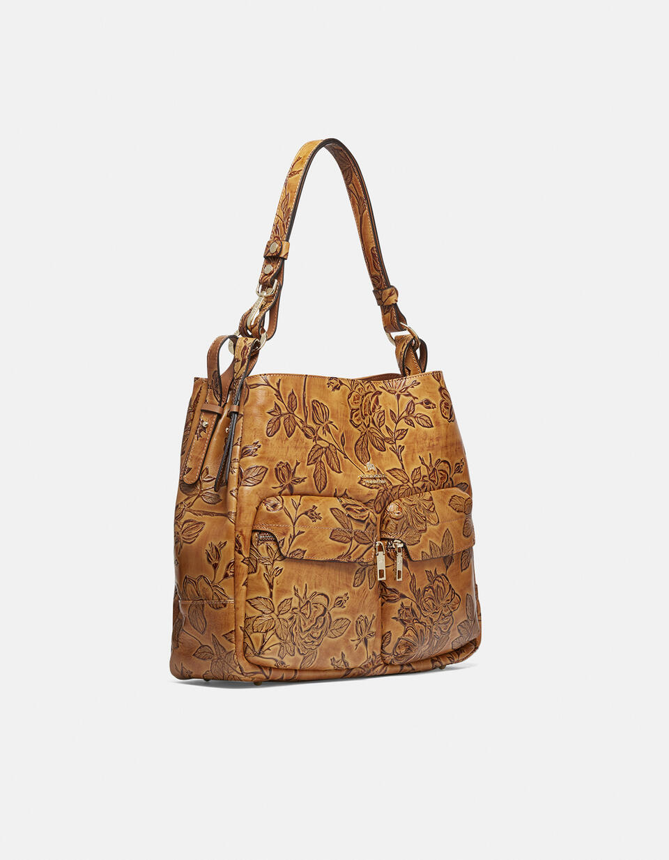 Mimi borsa a sacca grande con tracolla estensibile Beige  - Borse A Spalla - Borse Donna - Borse - Cuoieria Fiorentina
