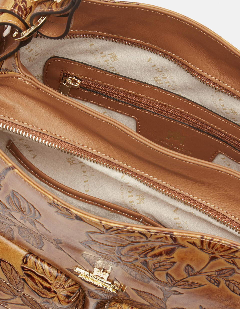 Mimi borsa a sacca grande con tracolla estensibile Beige  - Borse A Spalla - Borse Donna - Borse - Cuoieria Fiorentina