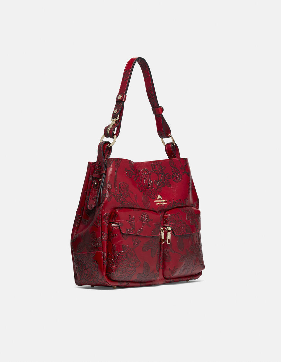 Mimi borsa a sacca grande con tracolla estensibile Rosso  - Borse A Spalla - Borse Donna - Borse - Cuoieria Fiorentina