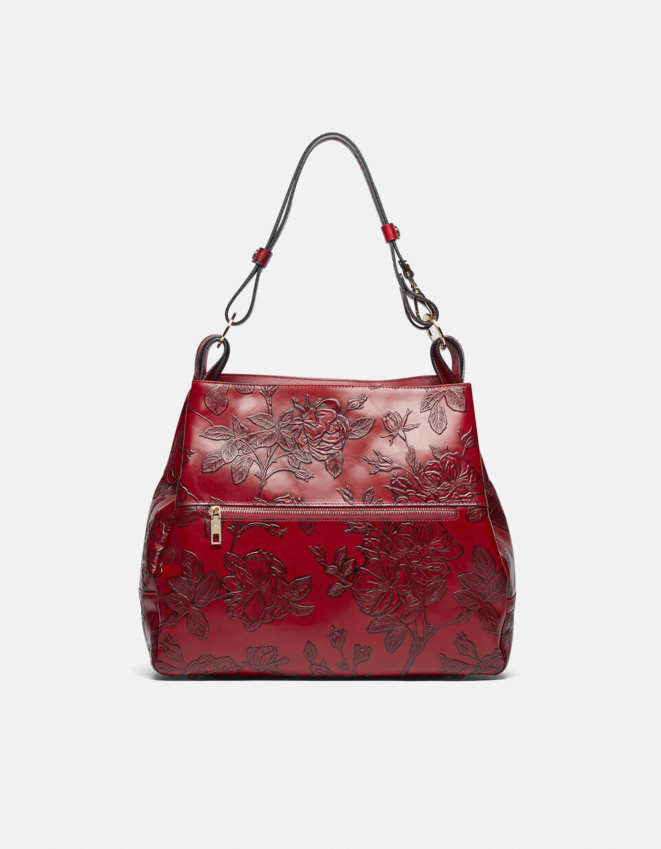 Mimi borsa a sacca grande con tracolla estensibile Rosso  - Borse A Spalla - Borse Donna - Borse - Cuoieria Fiorentina