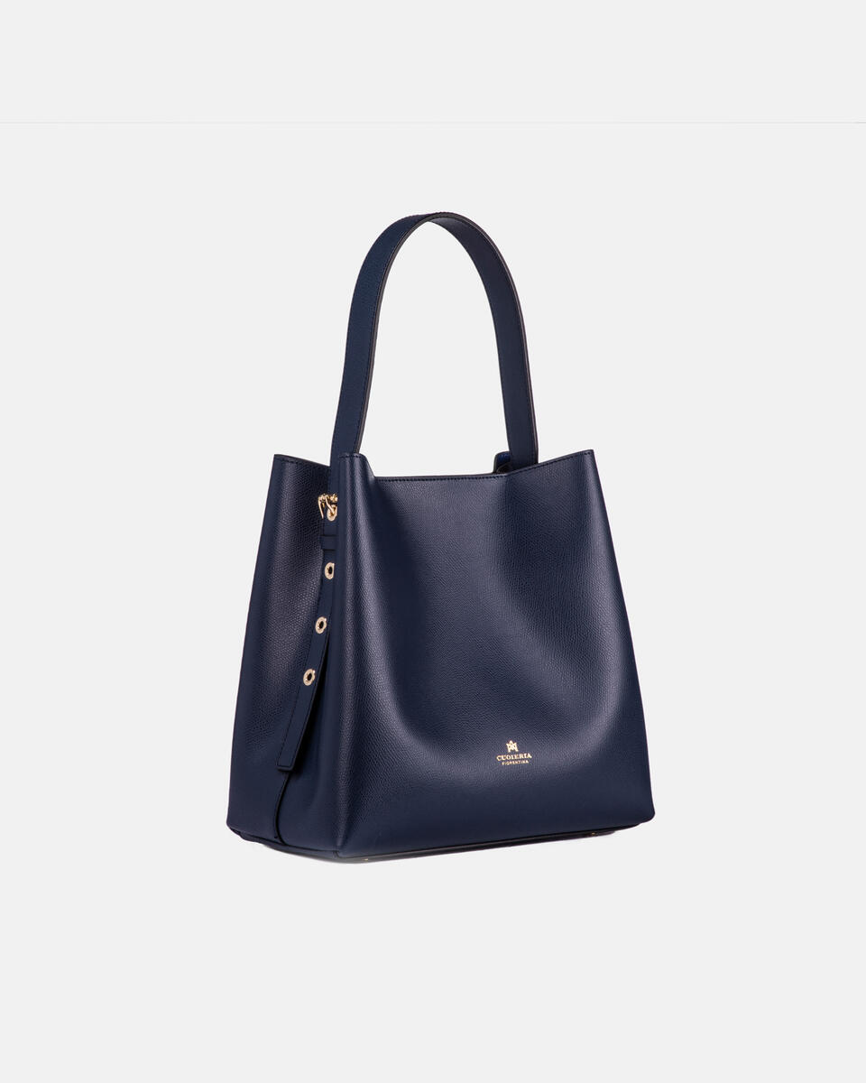 Alice secchiello a piramide con internoin variante colore NAVY  - Secchiello - Borse Donna - Borse - Cuoieria Fiorentina