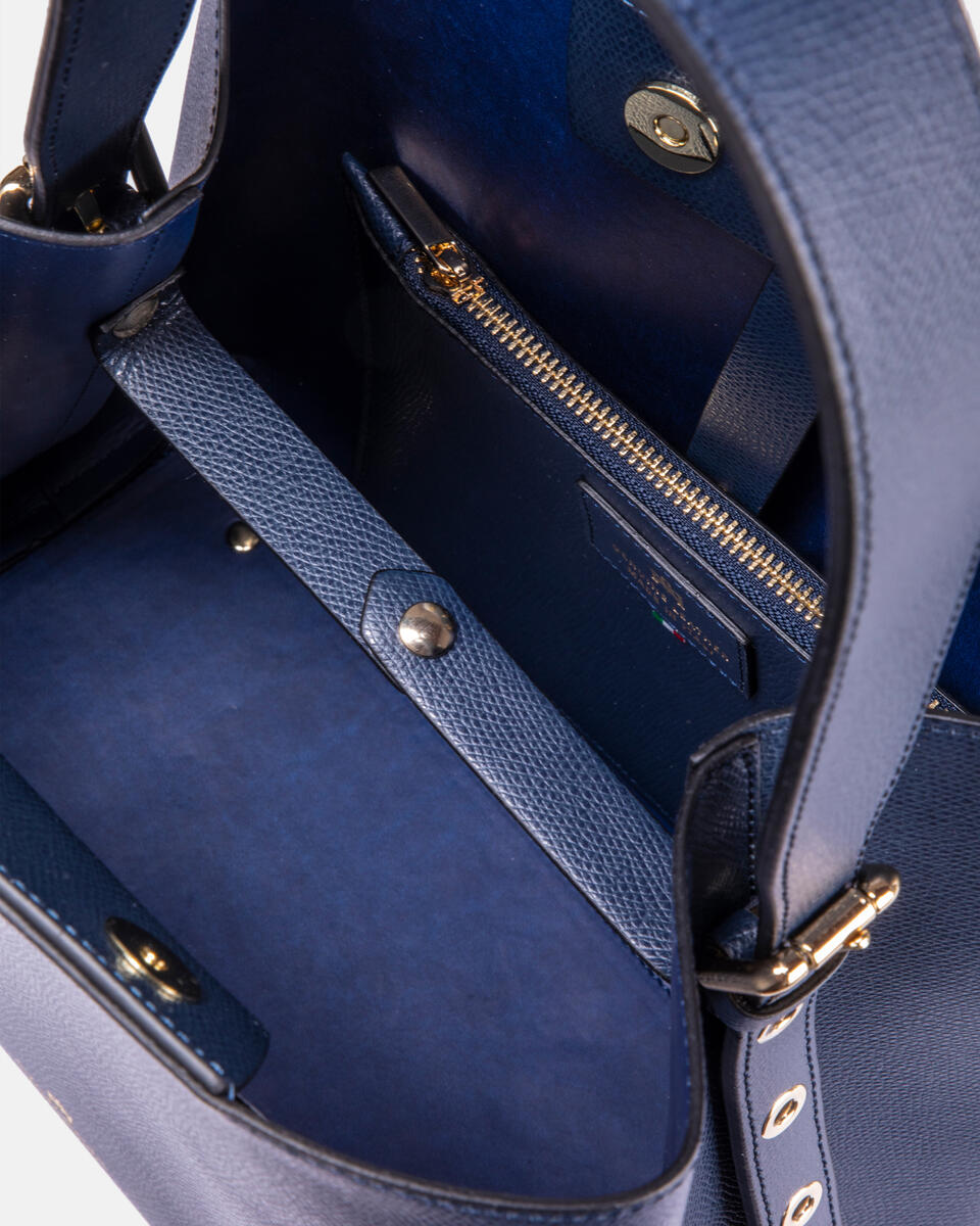 Alice secchiello a piramide con internoin variante colore NAVY  - Secchiello - Borse Donna - Borse - Cuoieria Fiorentina