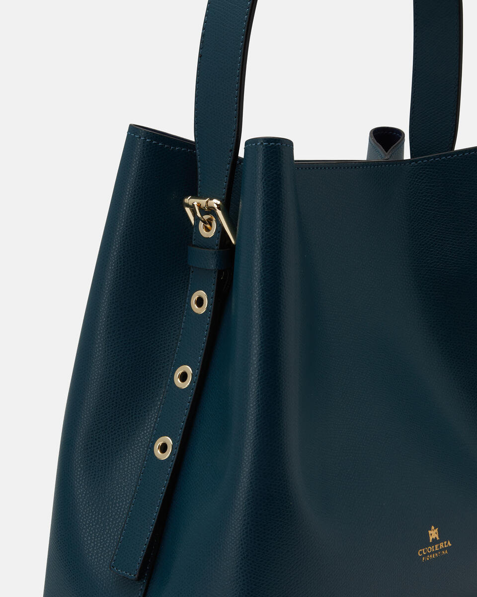 Bucket bag Petrol  - Bucket Bags - Women's Bags - Bags - Cuoieria Fiorentina