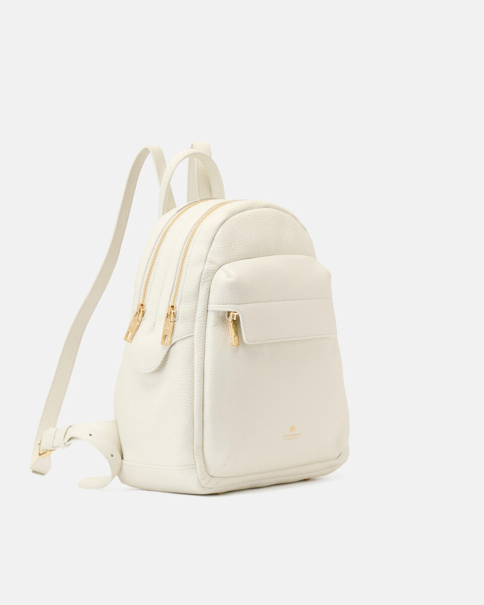 Velvet zaino grande colorblock condoppia chiusura zip Bianco  - Zaini - Borse Donna - Borse - Cuoieria Fiorentina