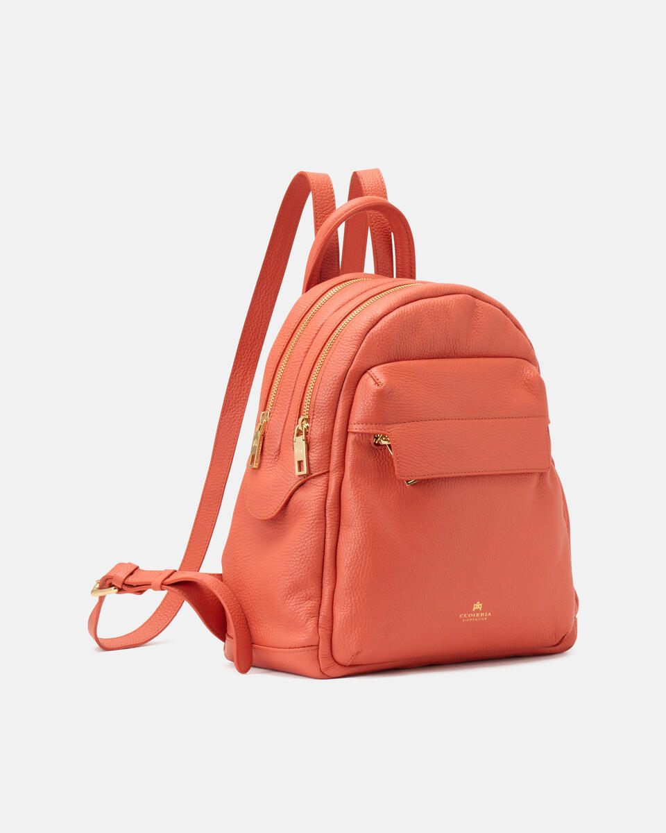 Velvet zaino grande colorblock condoppia chiusura zip Papaya  - Zaini - Borse Donna - Borse - Cuoieria Fiorentina