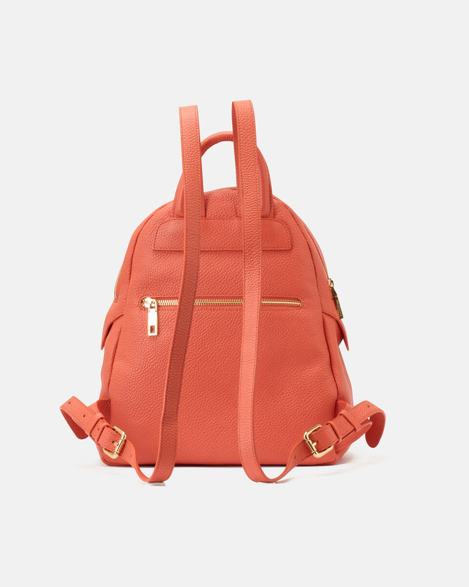 Velvet zaino grande colorblock condoppia chiusura zip Papaya  - Zaini - Borse Donna - Borse - Cuoieria Fiorentina