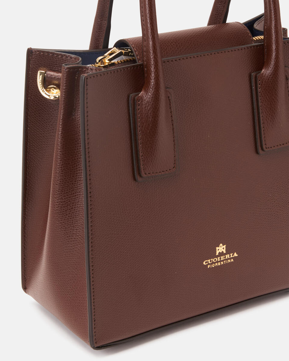 Small tote bag Chocolate  - Cuoieria Fiorentina