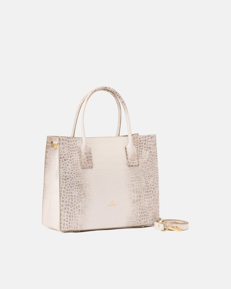 Tote Bag Medium in Cocco Avorio  - Cuoieria Fiorentina