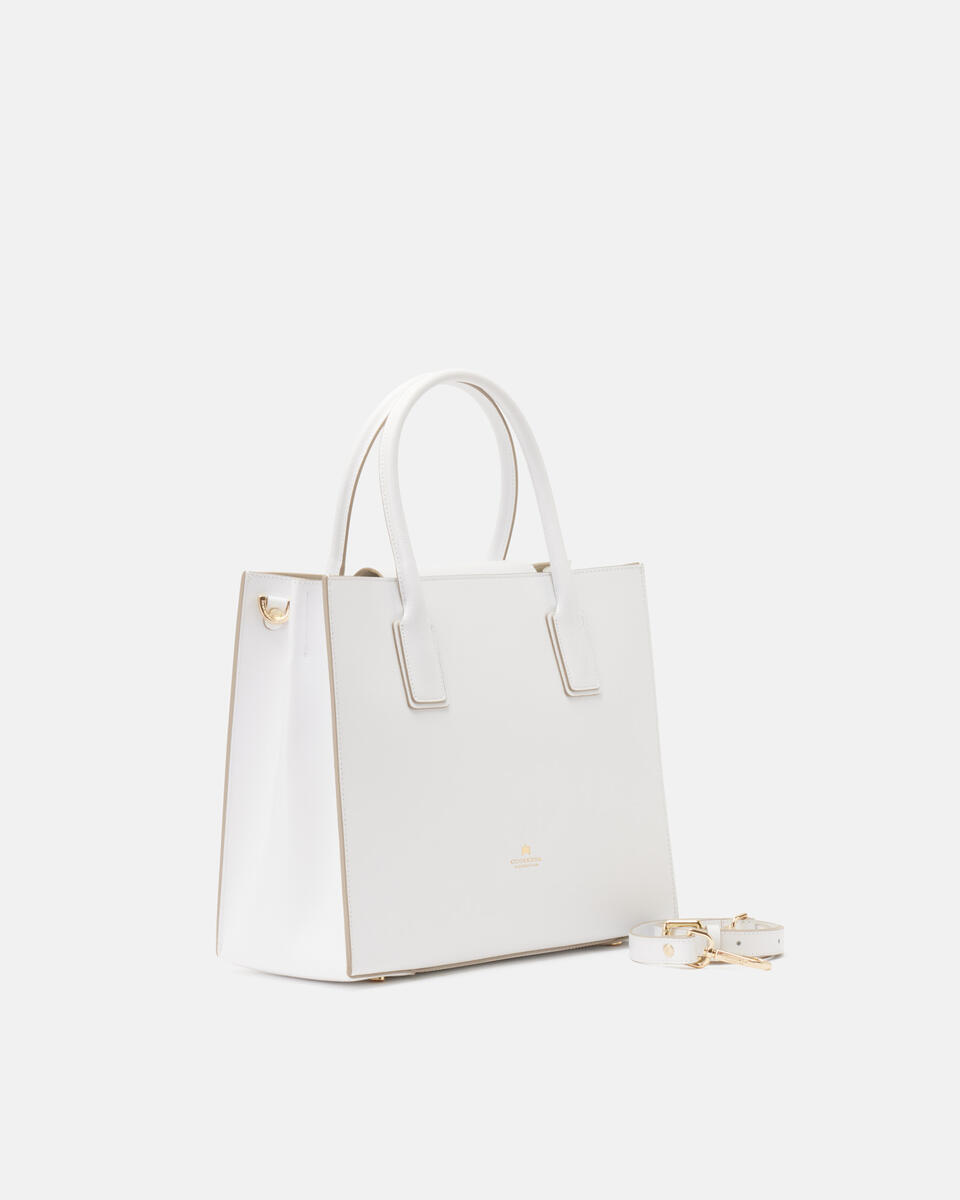 Alice medium tote bag squadrata Bianco  - Tote Bag - Borse Donna - Borse - Cuoieria Fiorentina