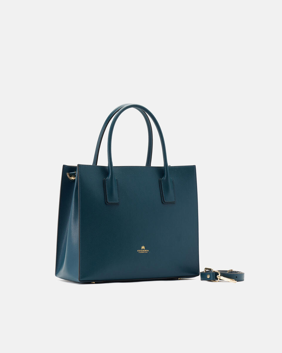 Alice medium tote bag squadrata Petrolio  - Tote Bag - Borse Donna - Borse - Cuoieria Fiorentina