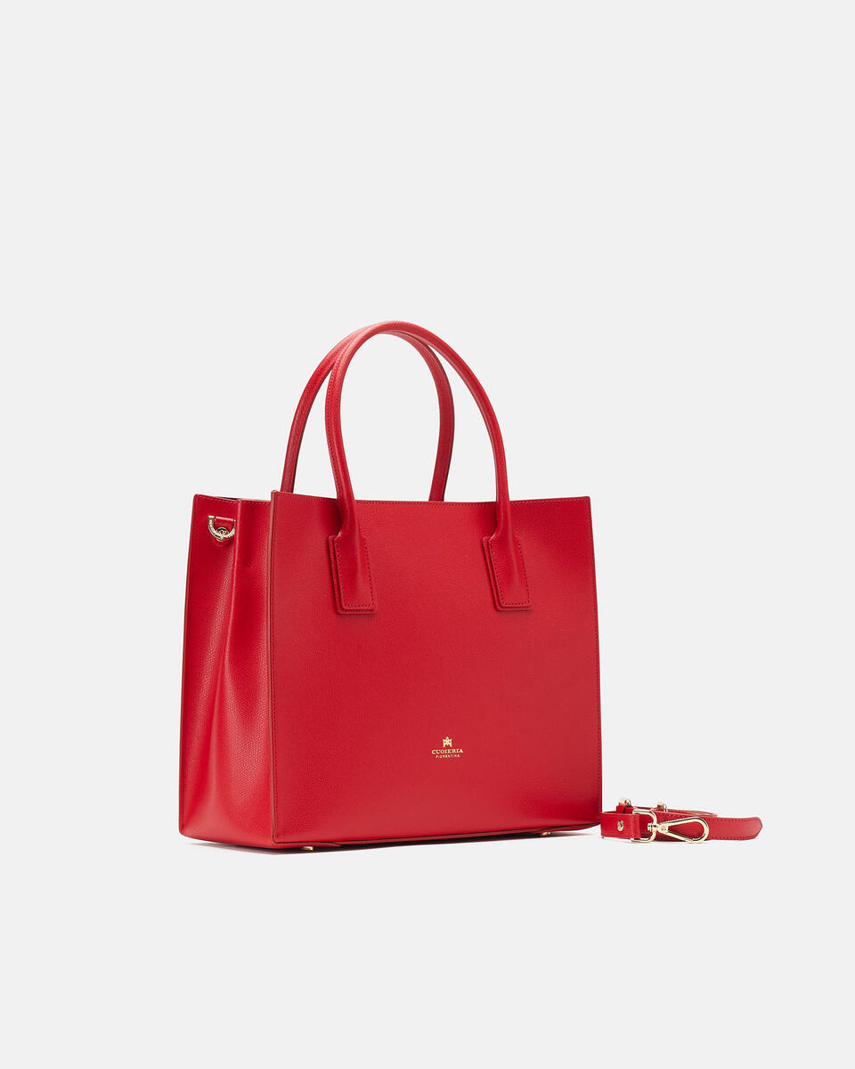 Alice medium tote bag squadrata Rosso  - Tote Bag - Borse Donna - Borse - Cuoieria Fiorentina
