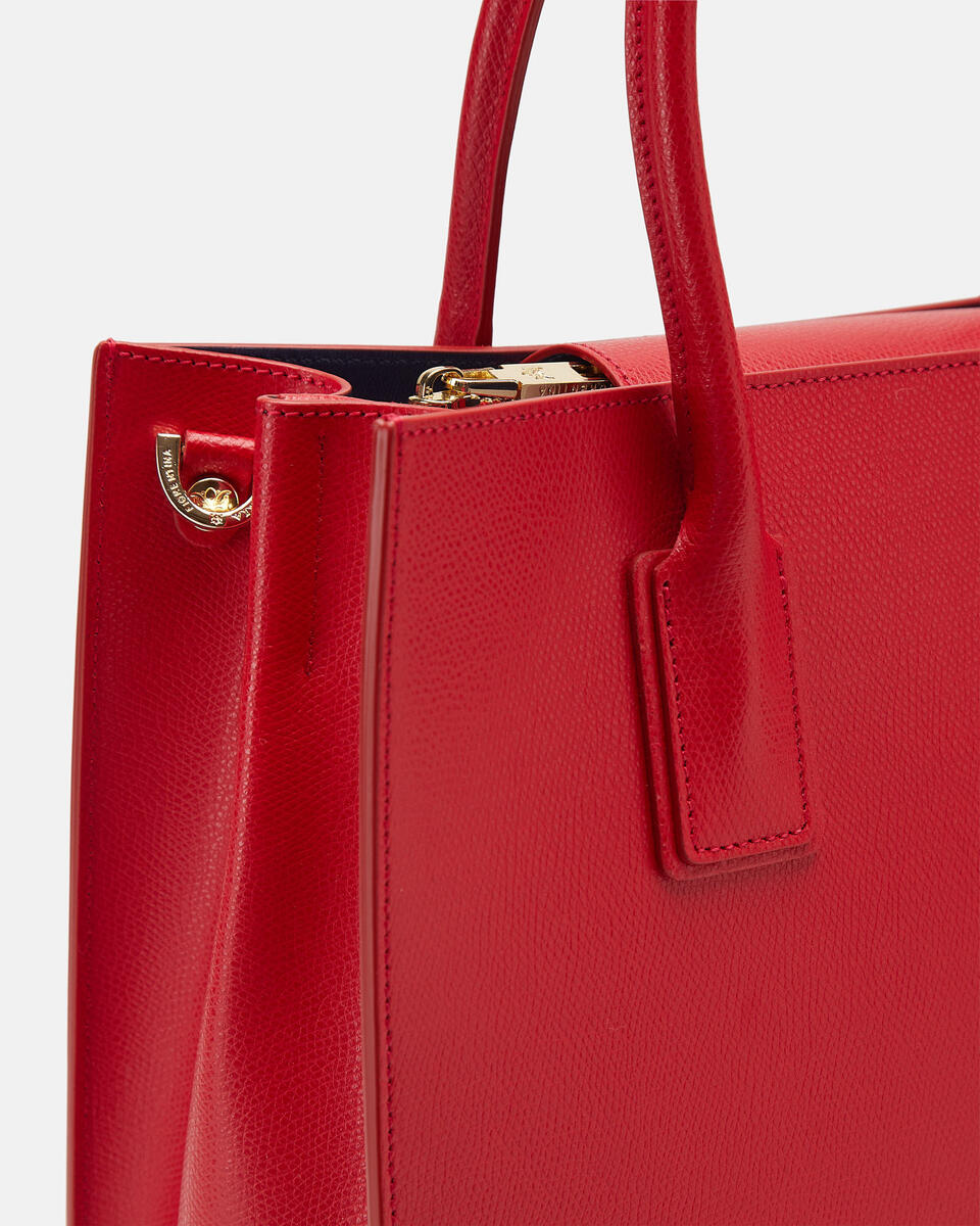 Alice medium tote bag squadrata Rosso  - Tote Bag - Borse Donna - Borse - Cuoieria Fiorentina