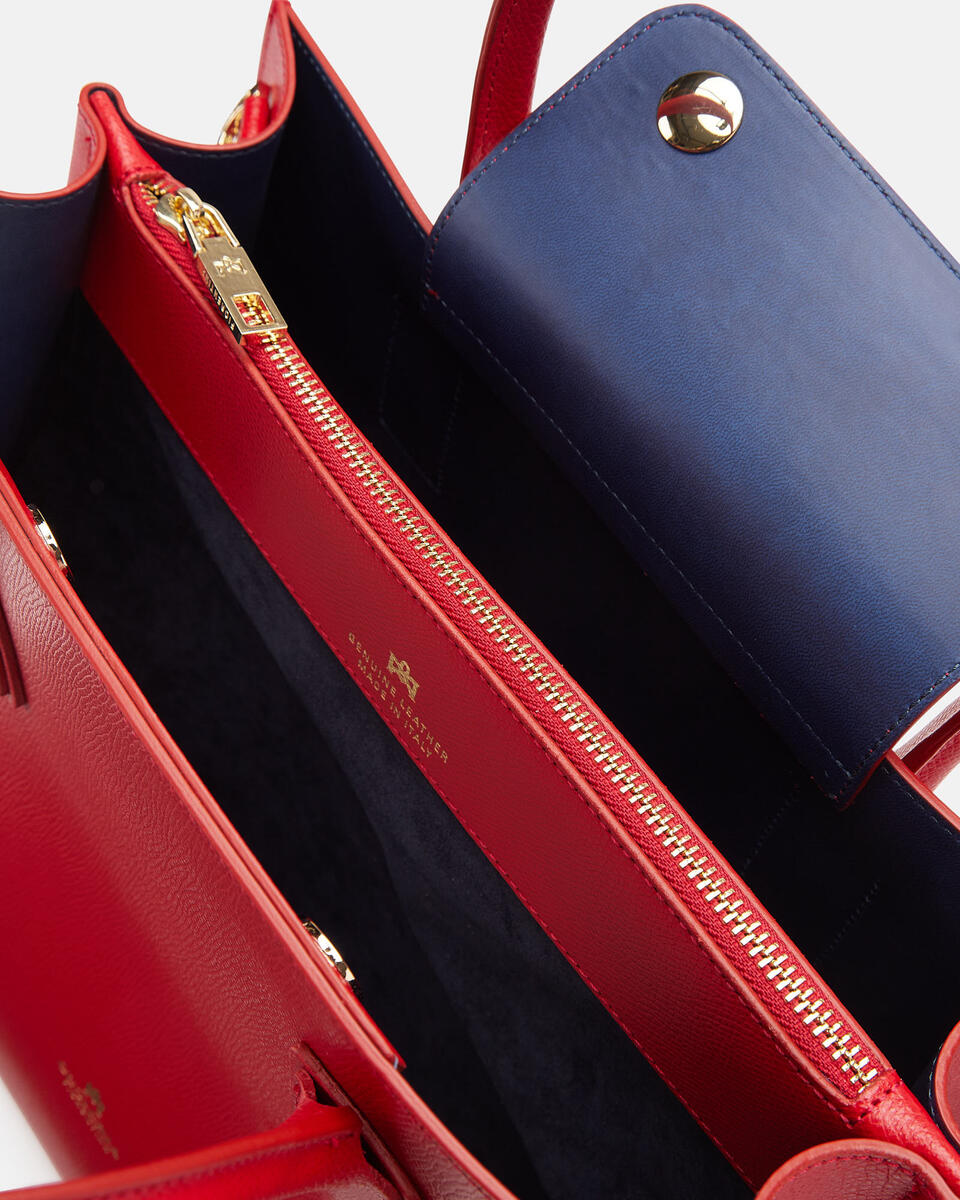 Alice medium tote bag squadrata Rosso  - Tote Bag - Borse Donna - Borse - Cuoieria Fiorentina