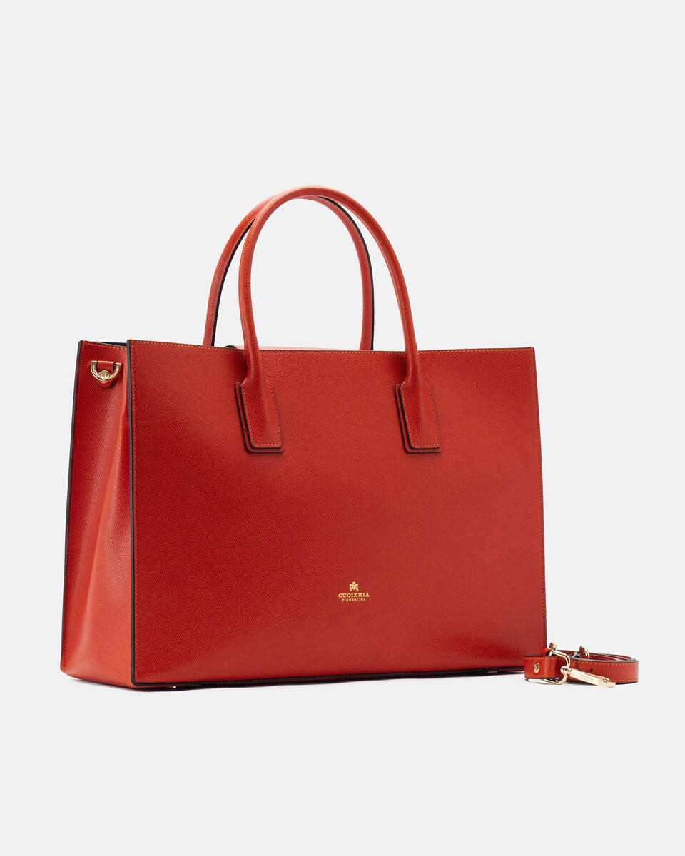 Large tote bag Burnt orange  - Tote Bag - Women's Bags - Bags - Cuoieria Fiorentina