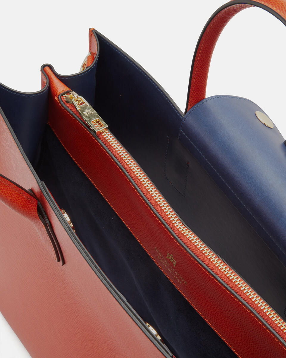 Large tote bag Burnt orange  - Tote Bag - Women's Bags - Bags - Cuoieria Fiorentina
