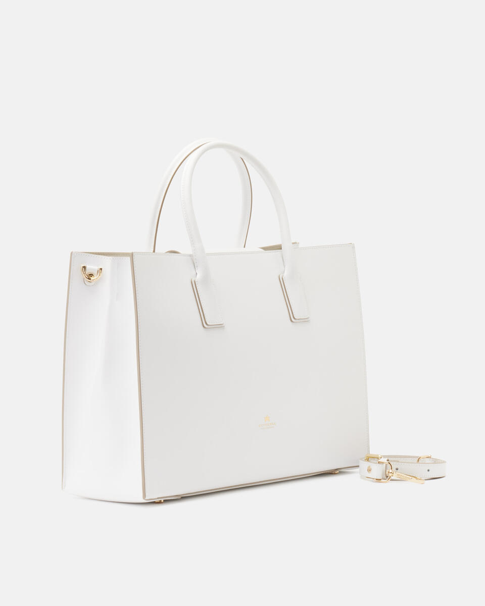 Alice big tote bag squadrata Bianco  - Tote Bag - Borse Donna - Borse - Cuoieria Fiorentina