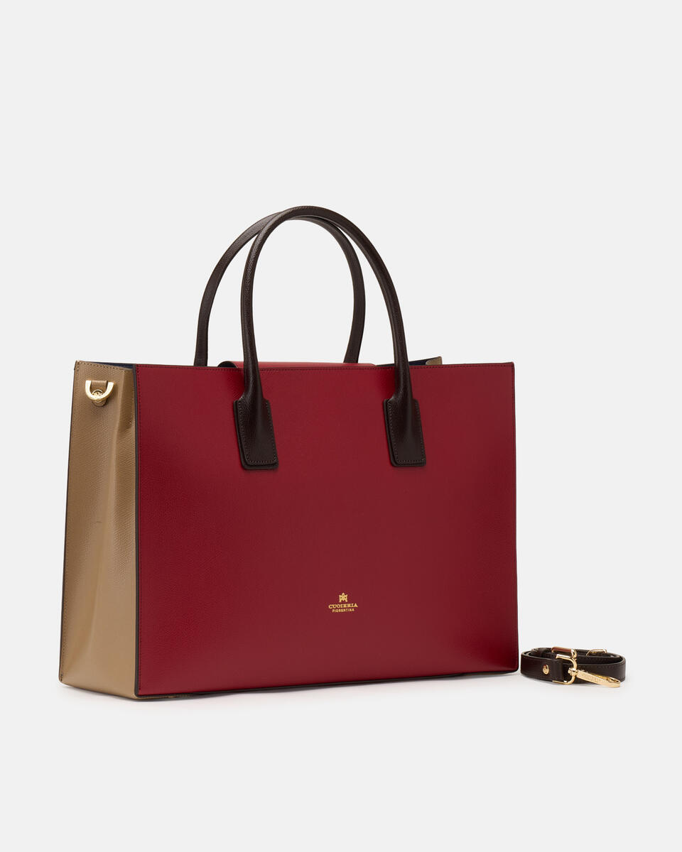 Large tote bag Cherrydesertdarkbrown  - Cuoieria Fiorentina