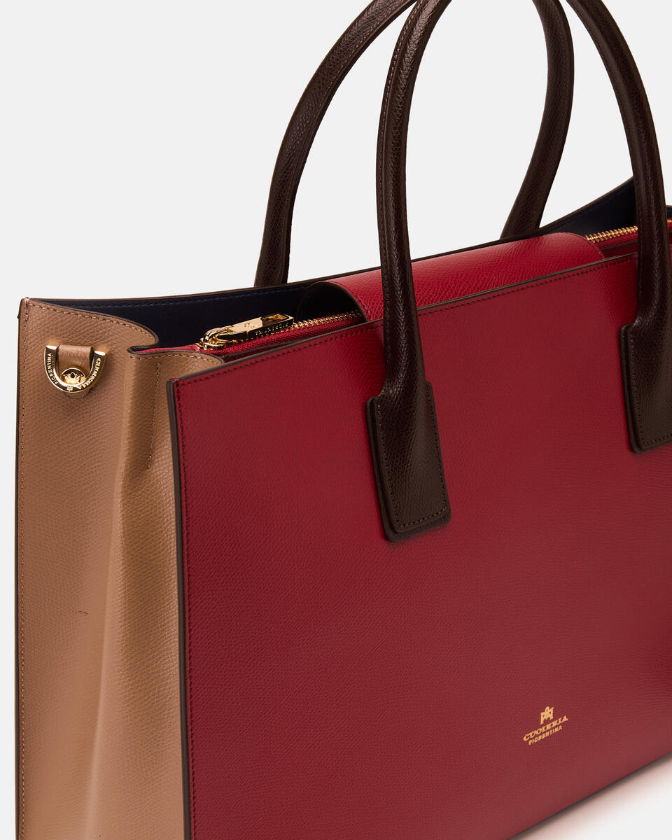 Large tote bag Cherrydesertdarkbrown  - Cuoieria Fiorentina
