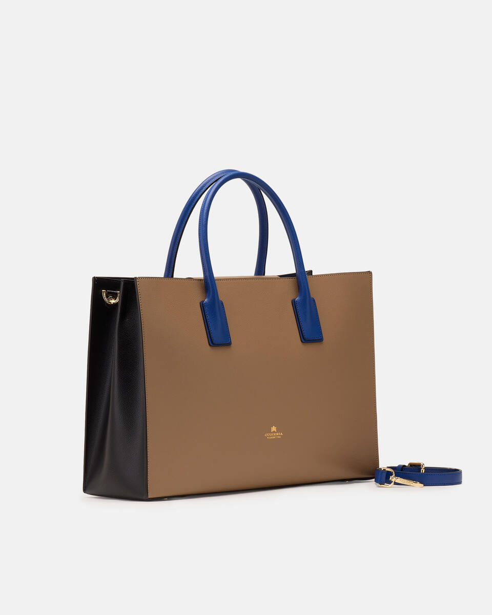 Large tote bag Desertblackbluette  - Tote Bag - Women's Bags - Bags - Cuoieria Fiorentina