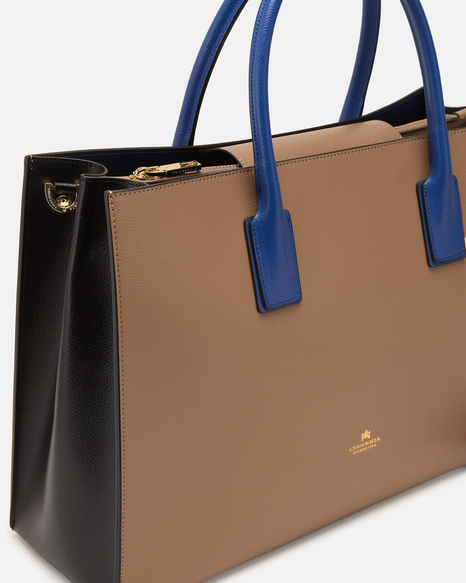 Large tote bag Desertblackbluette  - Tote Bag - Women's Bags - Bags - Cuoieria Fiorentina