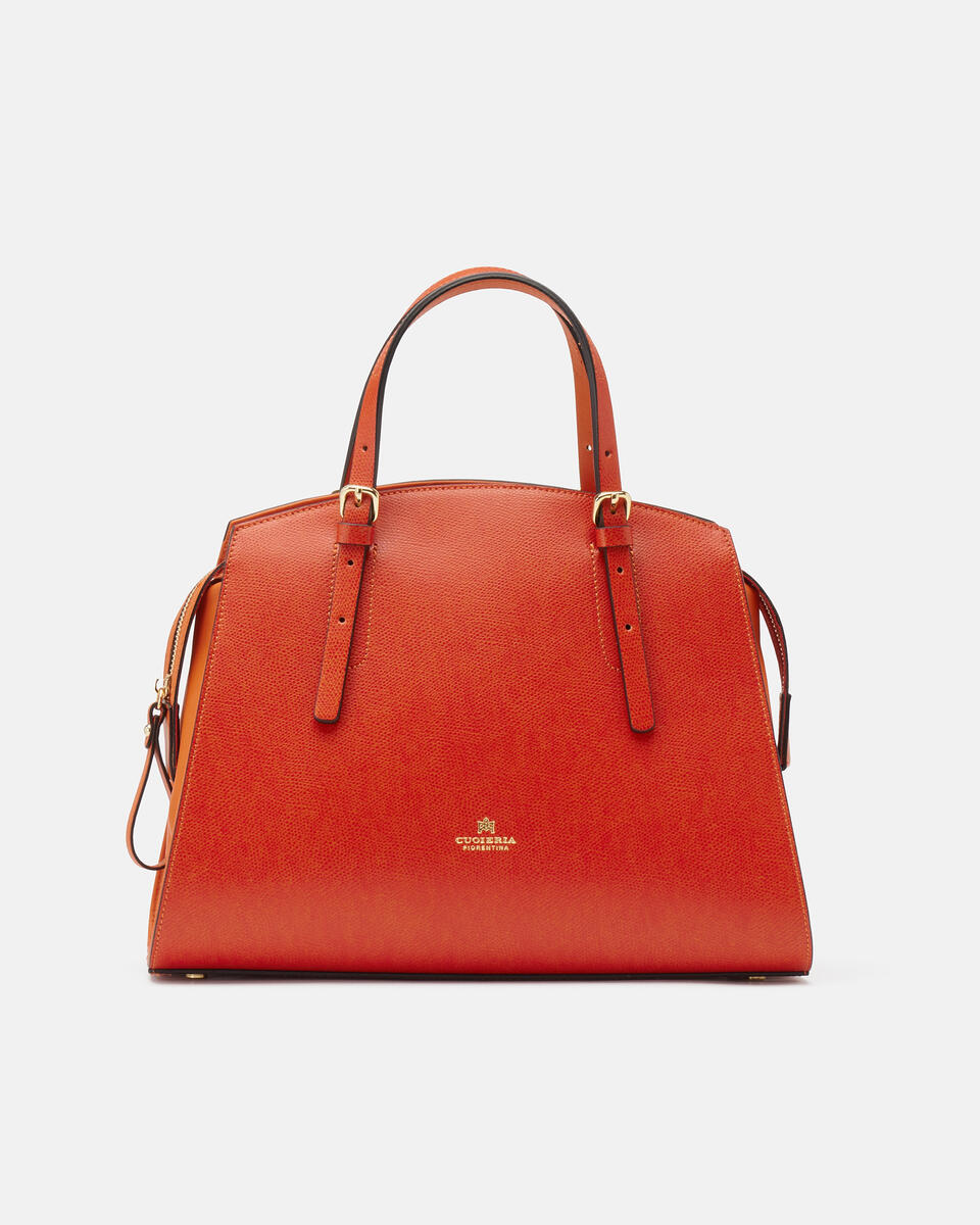 Alice big tote bag pentagonalecon interno foderato Arancio bruciato  - Tote Bag - Borse Donna - Borse - Cuoieria Fiorentina