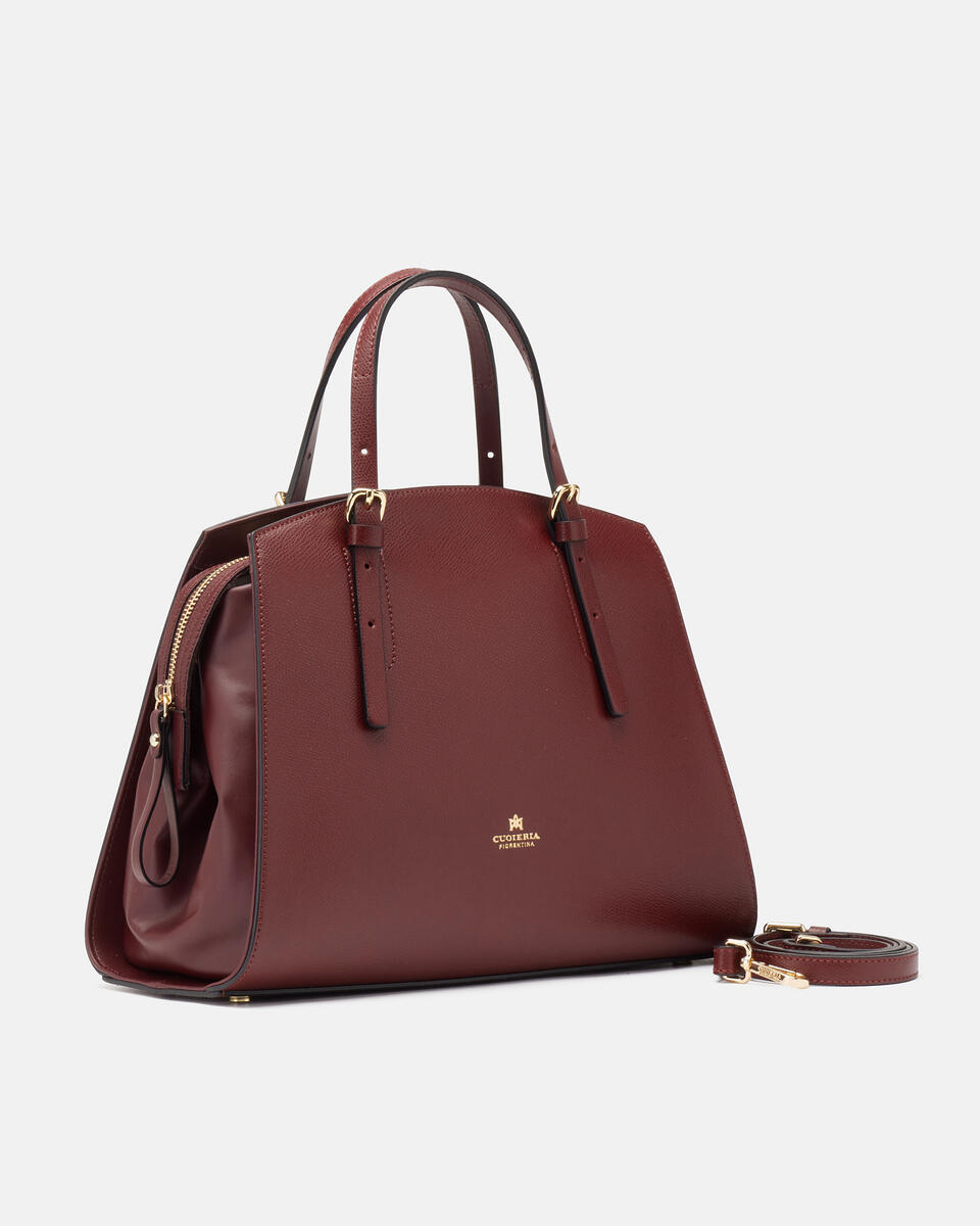 Alice big tote bag pentagonalecon interno foderato Bordeaux  - Cuoieria Fiorentina