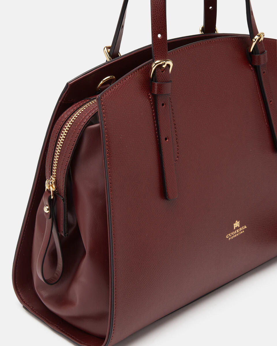Alice big tote bag pentagonalecon interno foderato Bordeaux  - Cuoieria Fiorentina