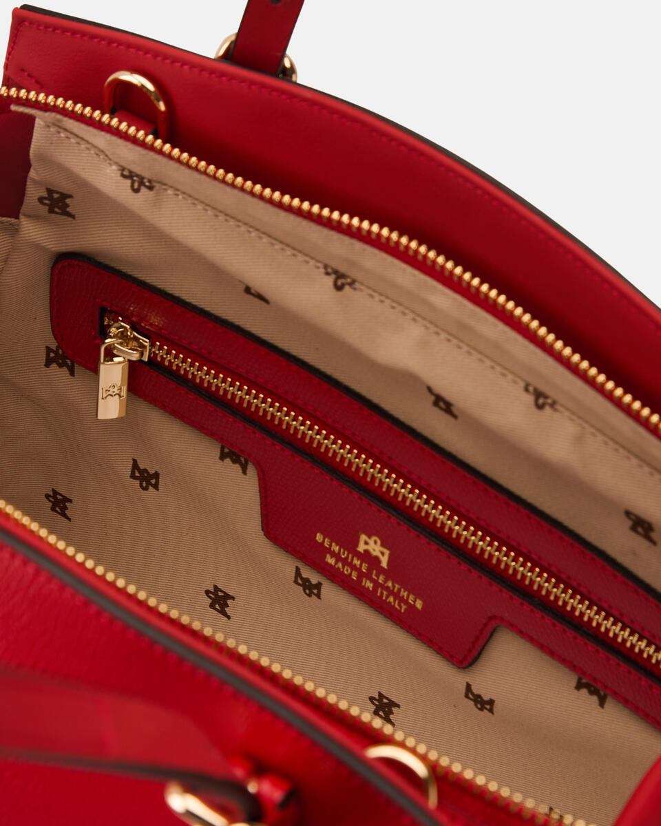 Alice medium duffle Tomato  - Tote Bag - Borse Donna - Borse - Cuoieria Fiorentina