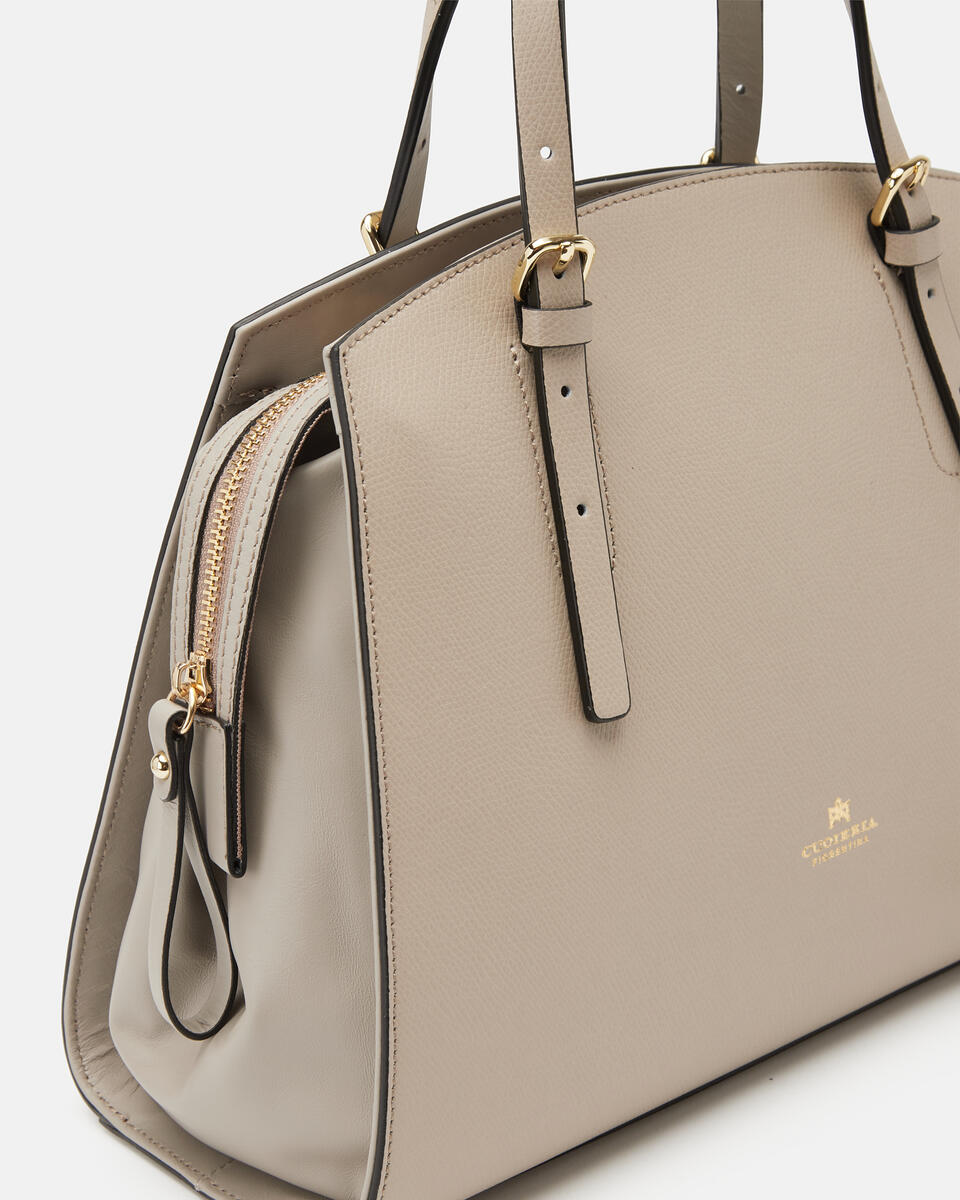 Alice big tote bag pentagonalecon interno foderato Taupe  - Cuoieria Fiorentina