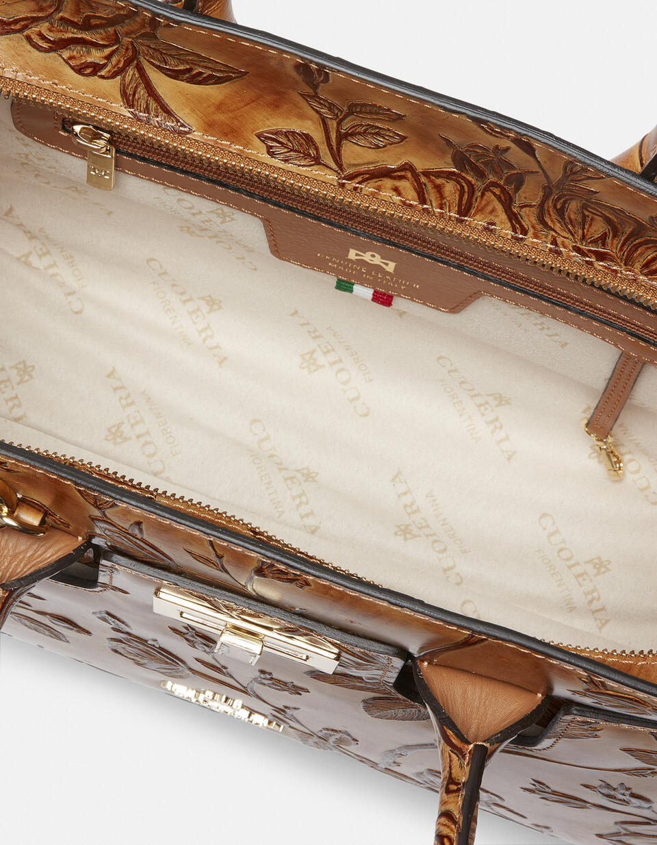 Mimi medium tote bag con dettagli in metallo Beige  - Tote Bag - Borse Donna - Borse - Cuoieria Fiorentina
