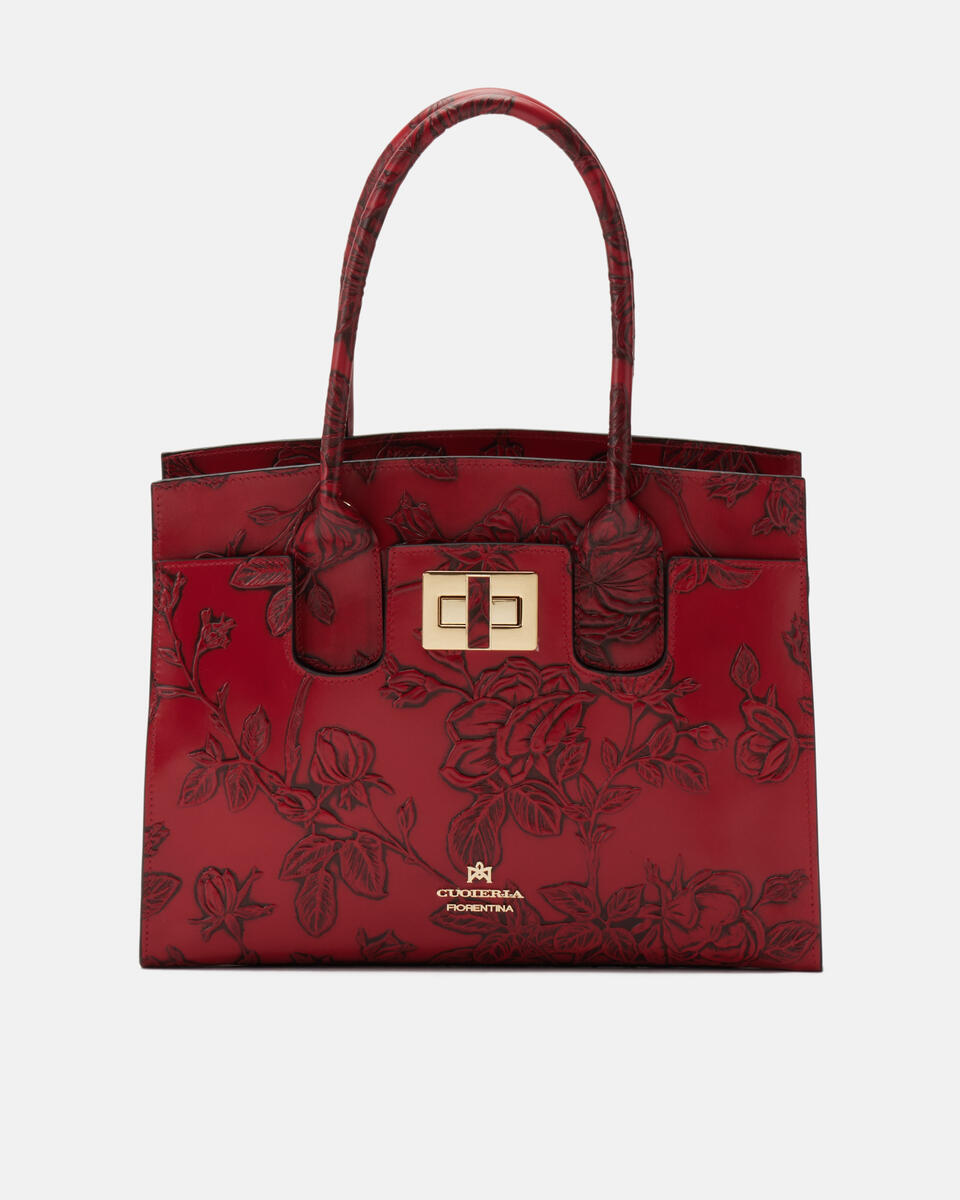 Mimi medium tote bag con dettagli in metallo Rosso  - Tote Bag - Borse Donna - Borse - Cuoieria Fiorentina