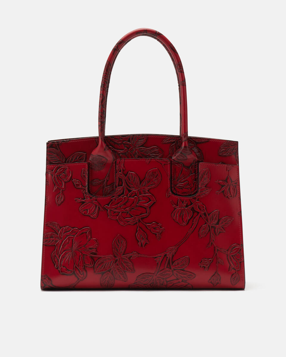 Mimi medium tote bag con dettagli in metallo Rosso  - Tote Bag - Borse Donna - Borse - Cuoieria Fiorentina