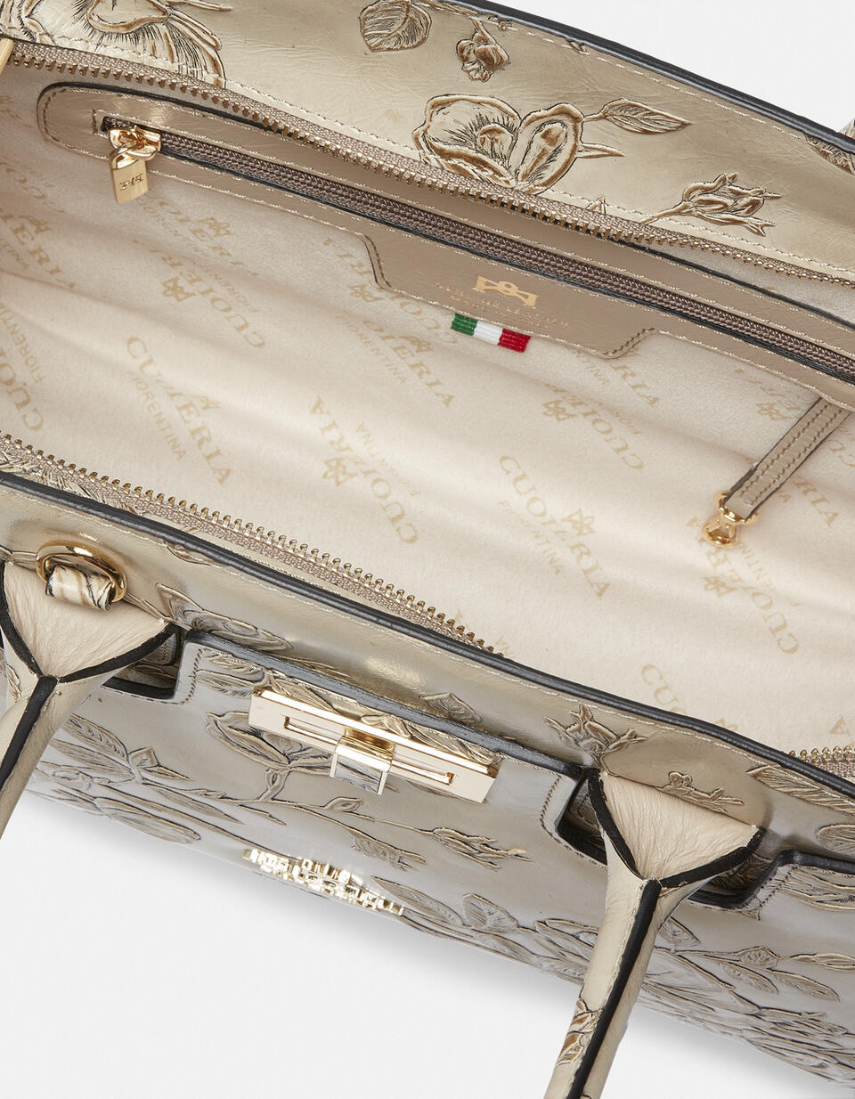 Mimi medium tote bag con dettagli in metallo Taupe  - Tote Bag - Borse Donna - Borse - Cuoieria Fiorentina