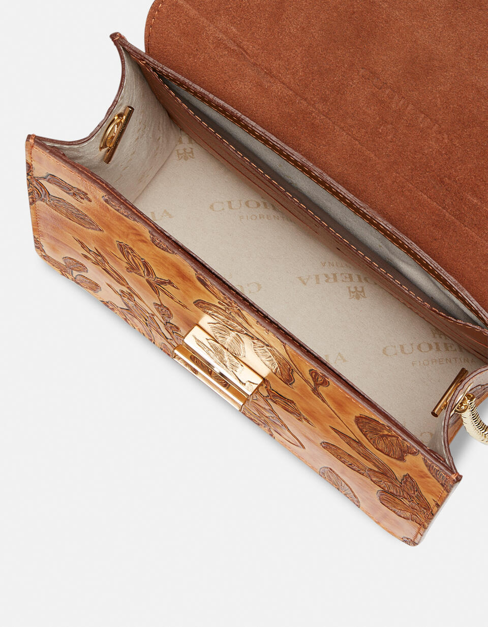 Mimi big crossbodyclutch con tracolla in pelle e metallo Beige  - Pochette - Borse Donna - Borse - Cuoieria Fiorentina