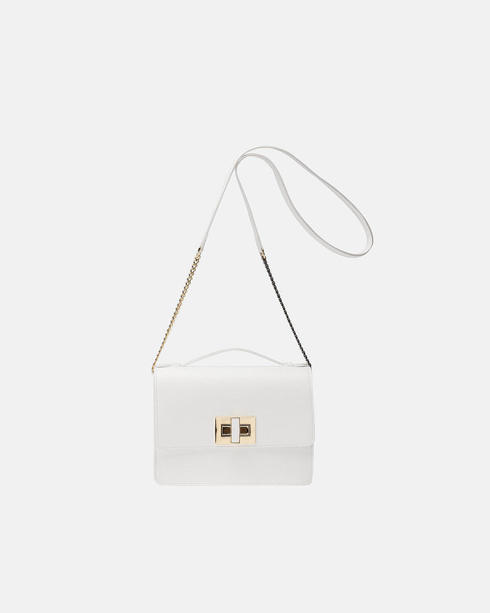 Alice large crossbody clutch model with two-material shoulder strap - Crossbody Bags - WOMEN'S BAGS | bags BIANCO - Crossbody Bags - WOMEN'S BAGS | bagsCuoieria Fiorentina
