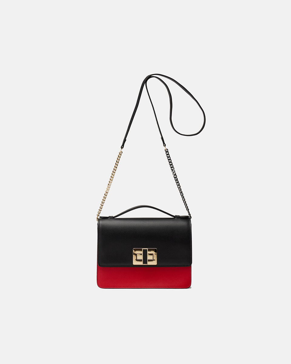 CLUTCH BAG Blackredwhite  - Mini Bags - Women's Bags - Bags - Cuoieria Fiorentina