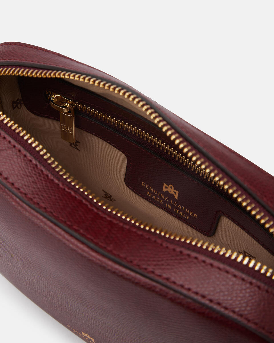 Bella clutch bag con tracolla in pelle e metallo Bordeaux  - Pochette - Borse Donna - Borse - Cuoieria Fiorentina
