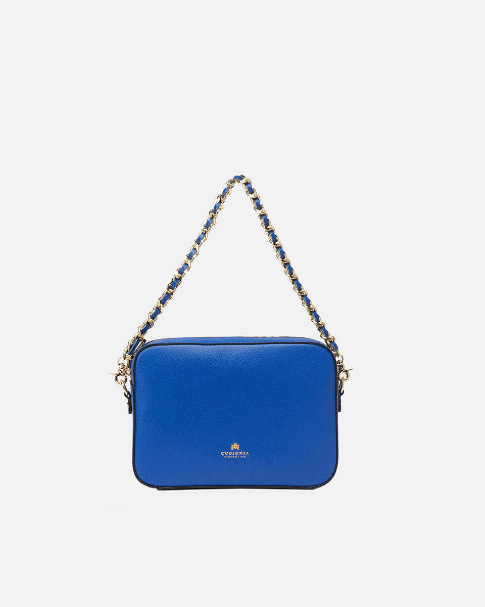 Bella clutch bag con tracolla in pelle e metallo Bluette  - Cuoieria Fiorentina