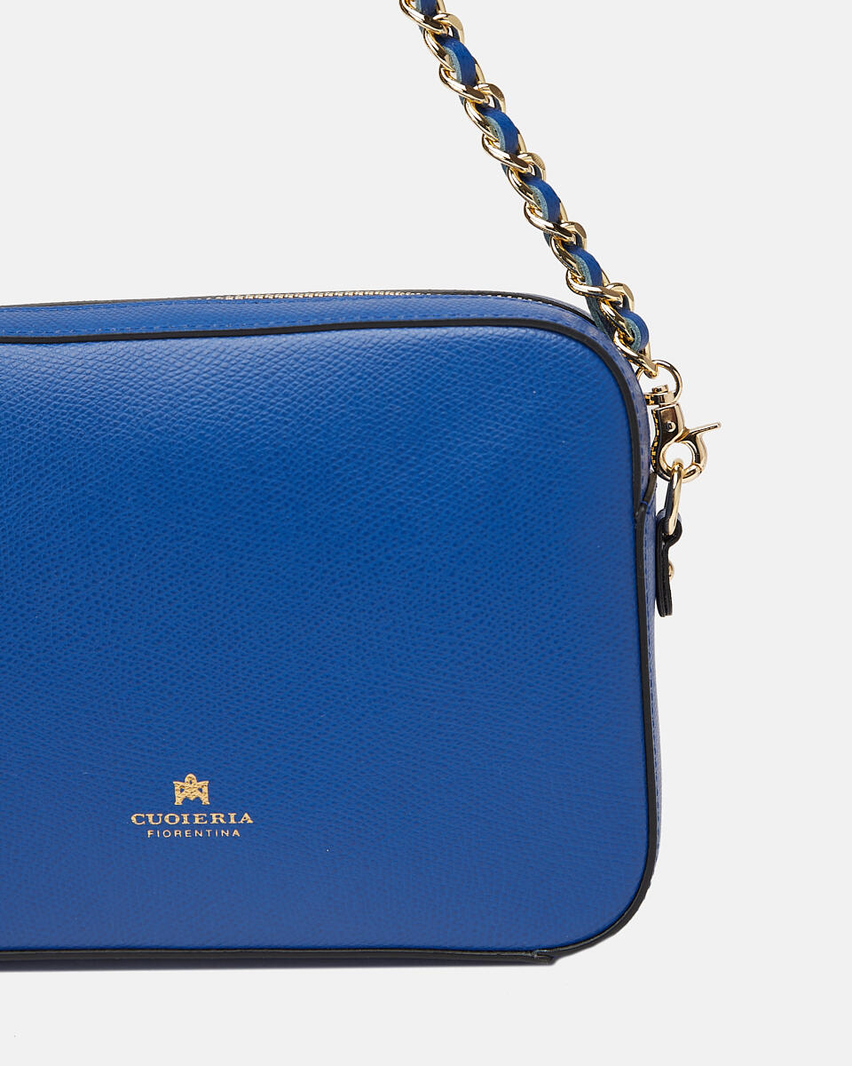 Bella clutch bag con tracolla in pelle e metallo Bluette  - Cuoieria Fiorentina