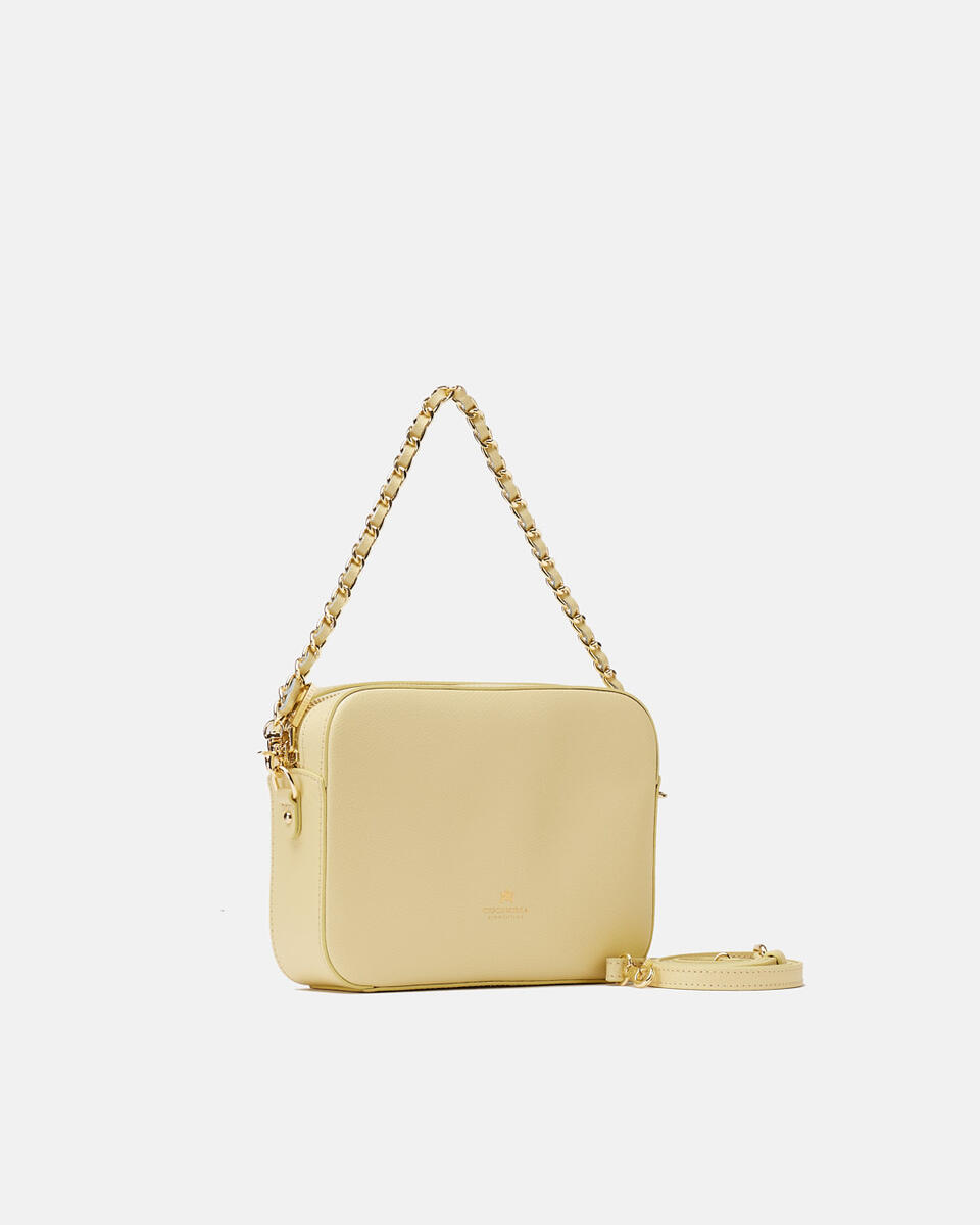 Bella clutch bag con tracolla in pelle e metallo Lime  - Mini Bag - Borse Donna - Borse - Cuoieria Fiorentina