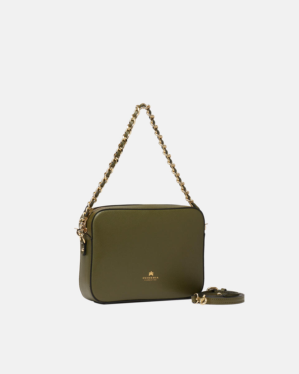 Bella clutch bag con tracolla in pelle e metallo Militare  - Pochette - Borse Donna - Borse - Cuoieria Fiorentina