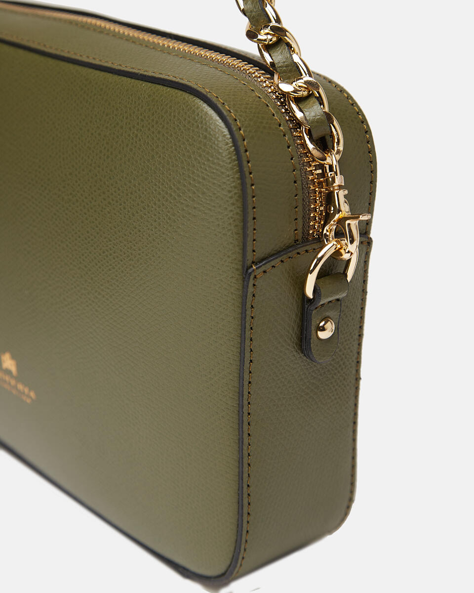 Bella clutch bag con tracolla in pelle e metallo Militare  - Pochette - Borse Donna - Borse - Cuoieria Fiorentina