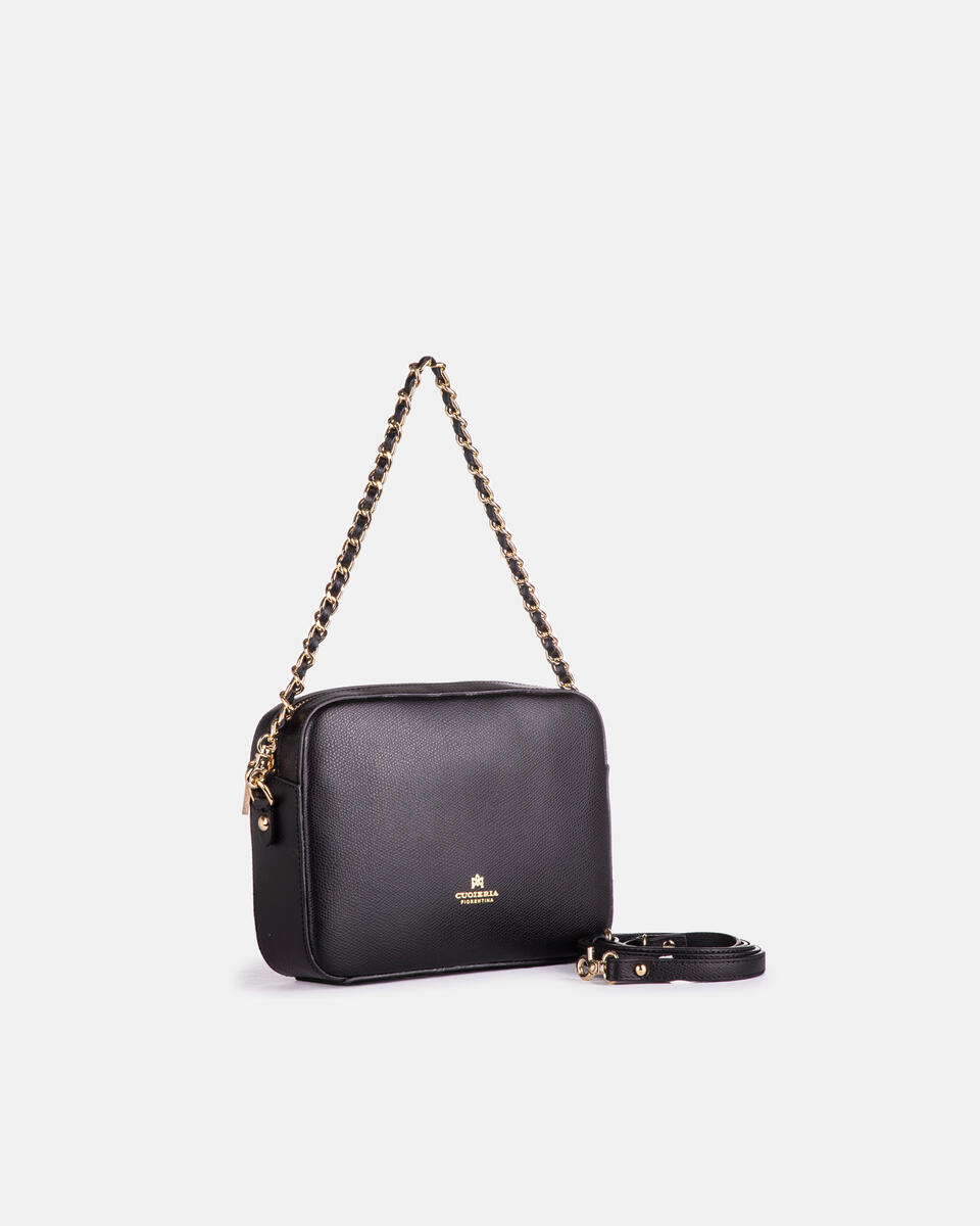 Bella clutch bag con tracolla in pelle e metallo Nero  - Mini Bag - Borse Donna - Borse - Cuoieria Fiorentina